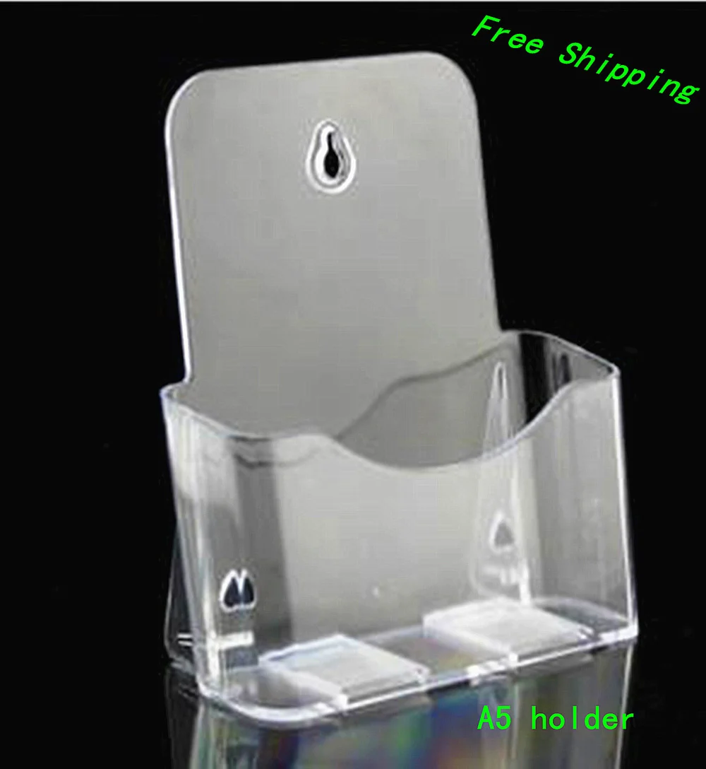 10pcs clear a5 single plastic brochure pamphlet literature paper holder clip