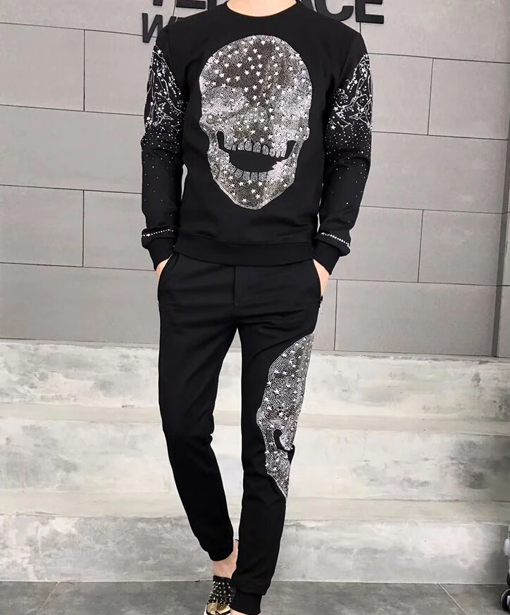 

2019 Autumn Winter Sweatsuit 2 Piece Track Suit men set Casual Tracksuit
