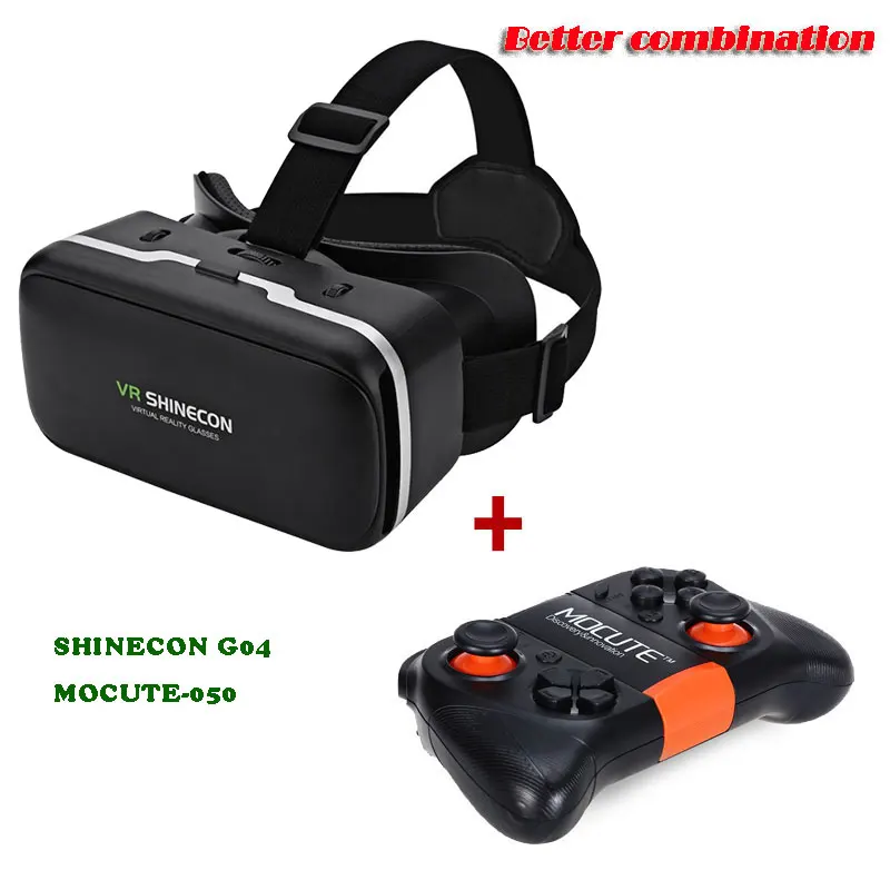 VR SHINECON G04 гарнитура виртуальной реальности 3D VR очки для 4,7-6,0 дюймовых Android iOS смартфонов - Цвет: W mocute 050