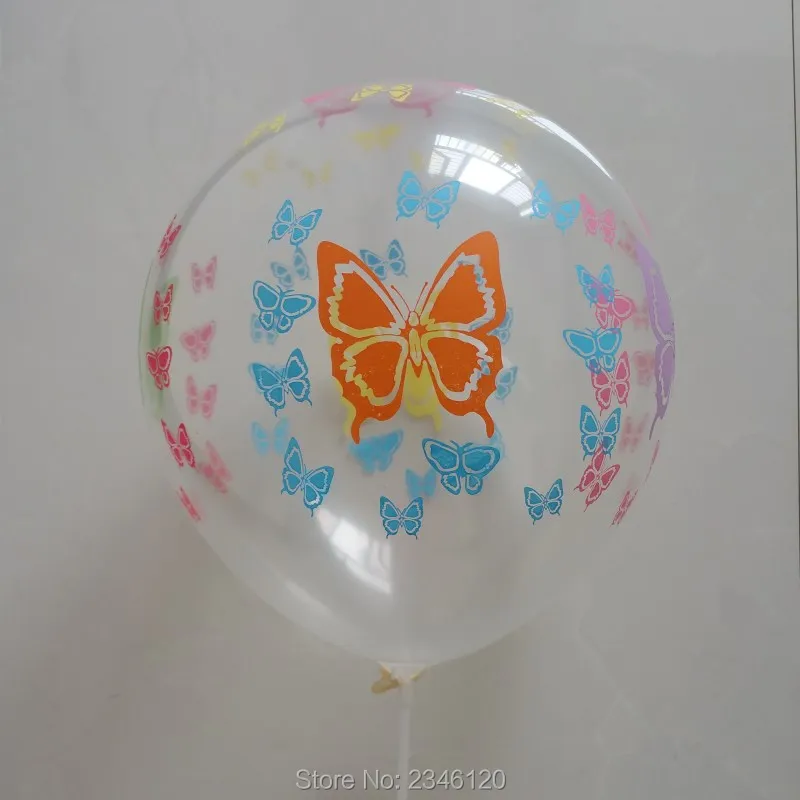 12 дюймов 50 шт./лот прозрачный шар с принтом бабочки 2.8 г ruond шары День рождения украшения детские игрушки