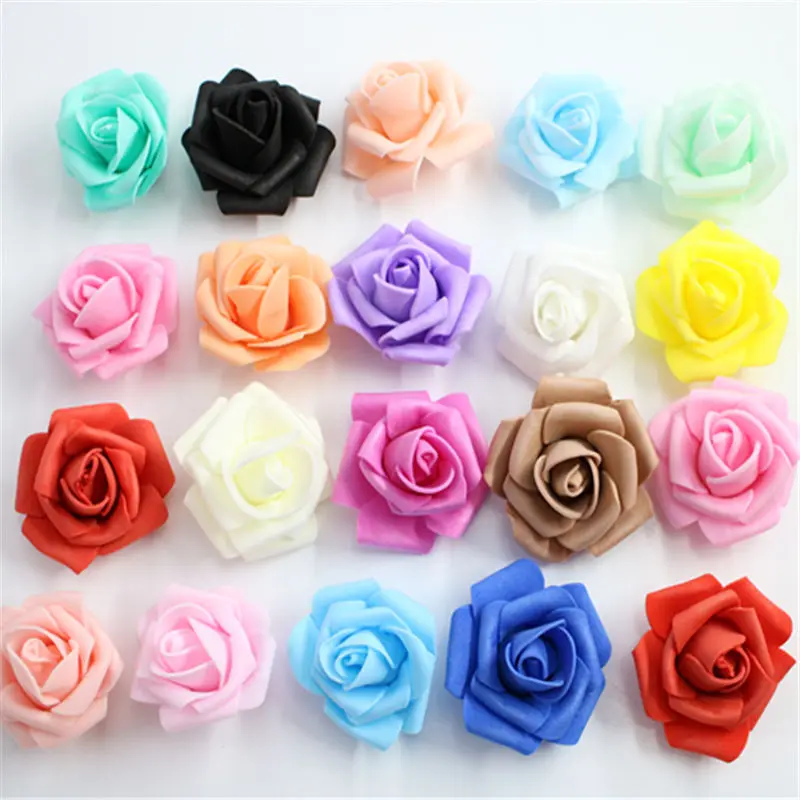 

10PCS/lot 4.5cm Multicolor Artificial Crimping Foam rose head Use For Wedding Decoration DIY Wreaths Craft Gift Supplies