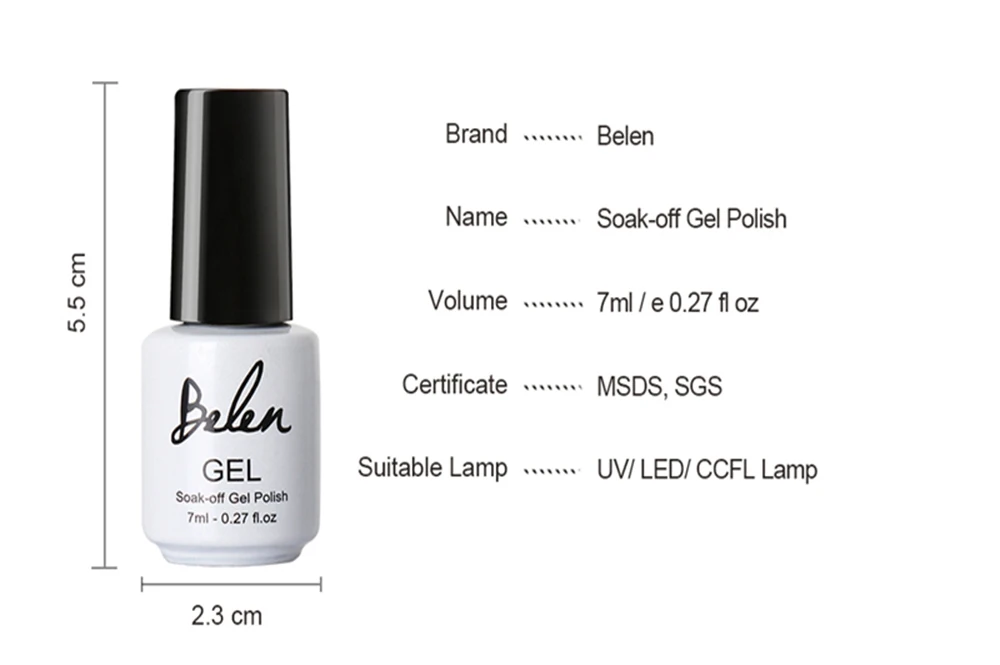 Belen, 7 мл, Базовое покрытие, грунтовка для ногтей, гель для нейл-арта, переводная краска для нейл-арта, нужен УФ светодиодный светильник для сушки, Базовое покрытие для УФ-геля