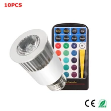 10 шт. 5 Вт светодиодный пульт дистанционного управления Управление RGB цветные споты с регулируемой яркостью RA80-90 E27 посвященный бары КТВ Коробки этапов