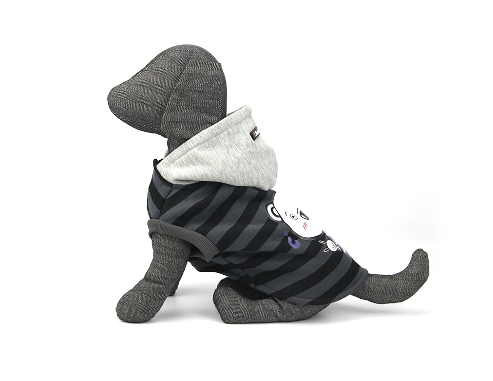 Петасия худи для домашних собак для маленьких и средних собак зимняя одежда черное Полосатое пальто куртка из хлопка и пушистой ткани сохраняет тепло XXL