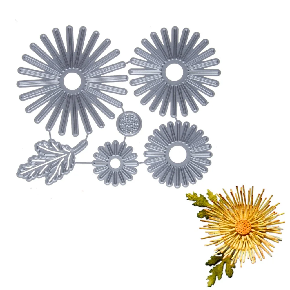 

117*94MM Flower Circle Stencil Metal Cutting Dies Cut Leaf Practice Hands-on DIY Scrapbooking Album Craft Dies Tool Card Photo