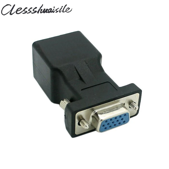 Расширитель VGA RGB HDB 15pin женский для LAN CAT5 CAT6 RJ45 CAT 5 6 сетевой кабель Женский