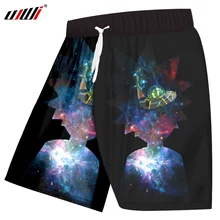 UJWI шорты с космическими звездами, мужские повседневные шорты с забавным принтом Rick And marty аниме, мужские эластичные штаны для фитнеса и тренировок, большие размеры