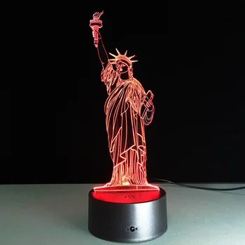 

3D Statue of Liberty Lamp 7 ColorLed Night Lamps for Kids Touch Led USB Table Lampara Lampe Baby Sleeping Nightlight Star Led