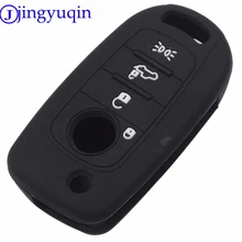 jingyuqin Silicone Car Key Fob Shell Cover Case Protect Skin Holder For FIAT TIPO Toro 500X Nuovo Grazie Remote Keyless 4Buttons