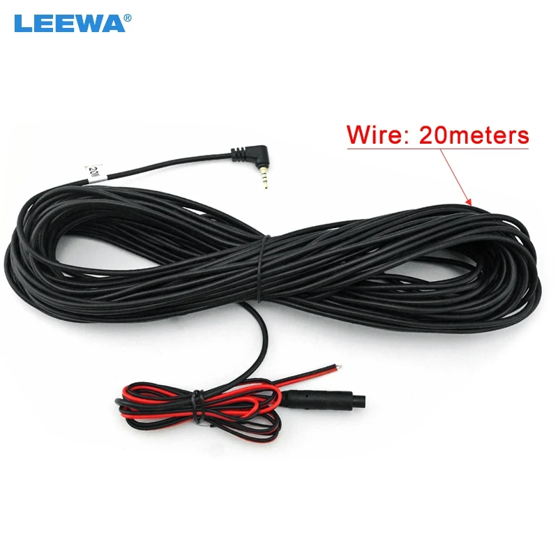 

LEEWA For Truck/Van Car DVR 20 meters 2.5mm TRRS Jack Connector To 4Pin Video Extension Cable Camera Backup Camera 20M #CA2091