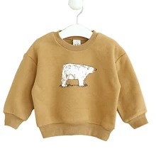 2016 Fashion Kids Knitting Cashmere Sweater Coat Kawaii Boys Girls Knitted Sweaters Infant Cartoon Bear Thickening Sweatshirts