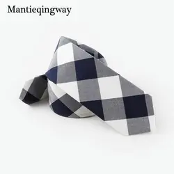 Бренд mantieqingway хлопок Для мужчин галстук в клетку Бизнес Галстуки для Для мужчин и Для женщин 6 см узкий галстук Gravata свадьбы подарки