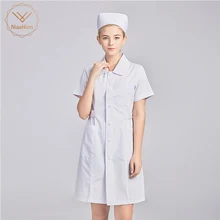 Летний белый лабораторный халат Униформа с короткими рукавами рабочая одежда доктор Одежда для медсестер дропшиппинг костюм врача женщины медсестры униформа