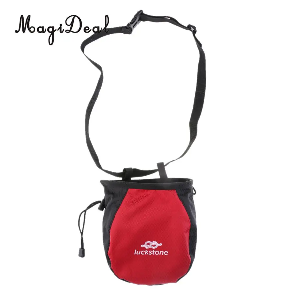 MagiDeal Chalk Bag Storage Pouch for Rock Climbing Gym with Drawstring and Adjustable Waist Belt 