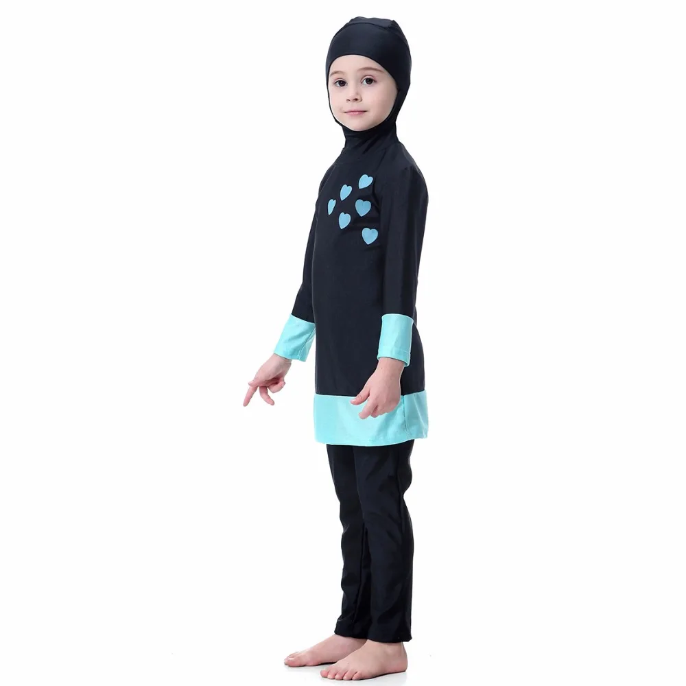 Мусульманские купальные костюмы для девочек, комплект из двух предметов с капюшоном, костюмы для плавания, ислам, ic, Детские арабские ислам