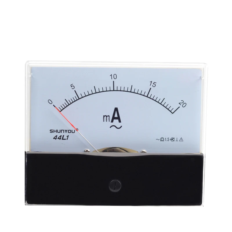AC 0 20mA Rectangle Panel Analog Ammeter Amper Meter Gauge Class 2.5