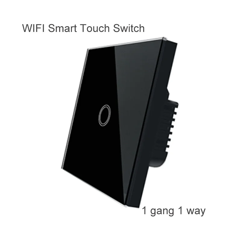 Igreli EU/UK Wi-Fi беспроводной настенный выключатель с управлением через приложение 1 комплект дистанционного управления Умный дом сенсорные переключатели работают с Alexa/Google Home - Цвет: black 1 piece