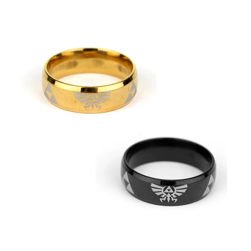 2 color hot sale cosplay game jewelry legend of zelda ring shiny gold and black men wedding ring for men woman drop shipping - Zelda Wedding Ring 2 color hot sale cosplay game jewelry legend of zelda ring shiny gold and black men wedding ring for men woman drop shipping - Zelda Wedding Ring