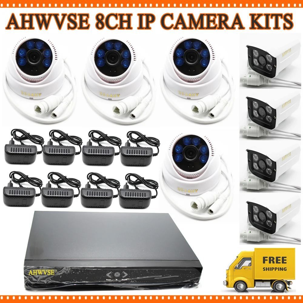 HD 1080 P 8 шт. 2mp IP Cam Крытый сети видеонаблюдения Камера Системы HDMI NVR наблюдения