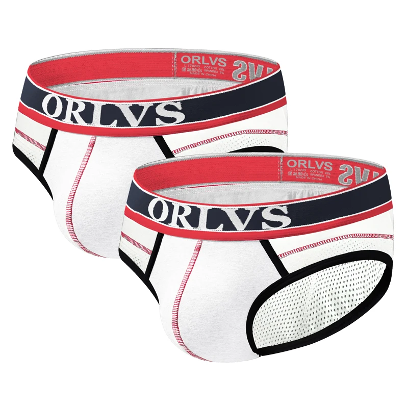 ORLVS 2 шт./партия сексуальное нижнее белье мужские трусы cueca с принтом хлопковые