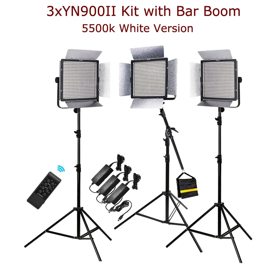 Yongnuo 3x YN10800 81 Вт светодиодный видео свет двухцветный 3200-5500 к/5500 к белый CRI95+ Упоры для отжиманий от пола бум фотография фильм заполняющий комплект освещения - Цвет: Розовый