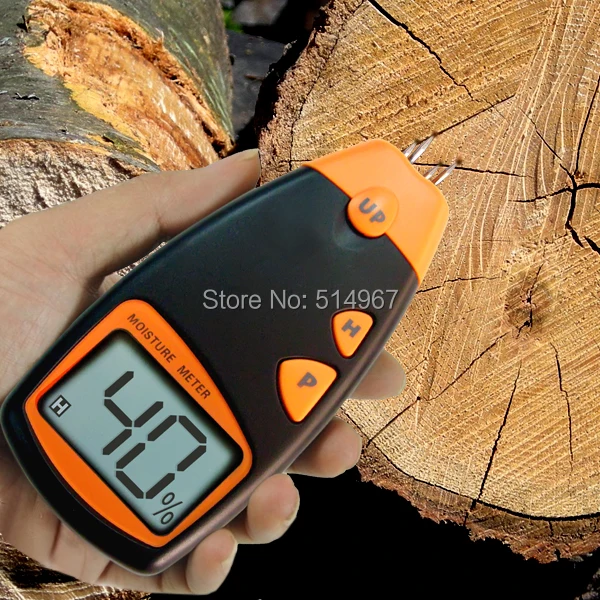 Портативный четыре контакта цифровой ЖК-дисплей Дерево Измеритель уровня влажности тестер 5%-40% диапазон с автоматической удержания данных