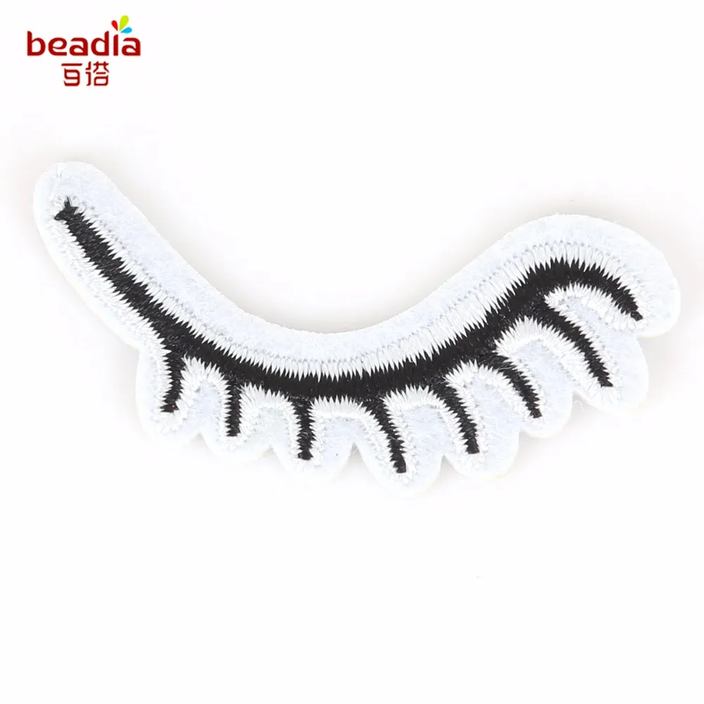

1PC Eyelash 5.2x3cm P For Clothing Iron On Embroidered Appliques DIY Apparel Accessories Patches For Clothing Fabric Badges