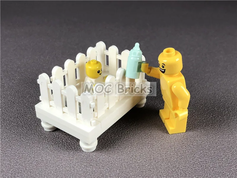 

Set Sale MOC Bricks DIY Cradle Set Small Baby crib figure Educational building Blocks toys for Children Dolls Xmas Gifts