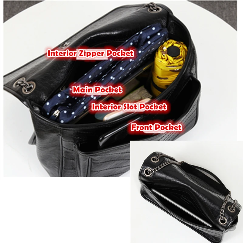 Goedkoop Burminsa Ketting Gewatteerde Vrouwen Echt Lederen Tassen Vintage Design Crossbody Tassen Grote Capaciteit Werk Vrouwelijke Schoudertassen 2020