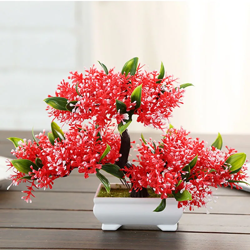 Моделирование цветок бонсай моделирование дерево искусственное растение пластик Flowe компоновка крытый гостиная Настольный Декор