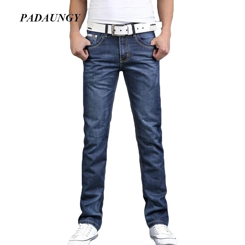 

PADAUNGY Slim Fit Mens Jeans Hip Hop Denim Trousers Plus Size Straight Pants Jean Homme Mid Waist Jeggings Casual Pantalons