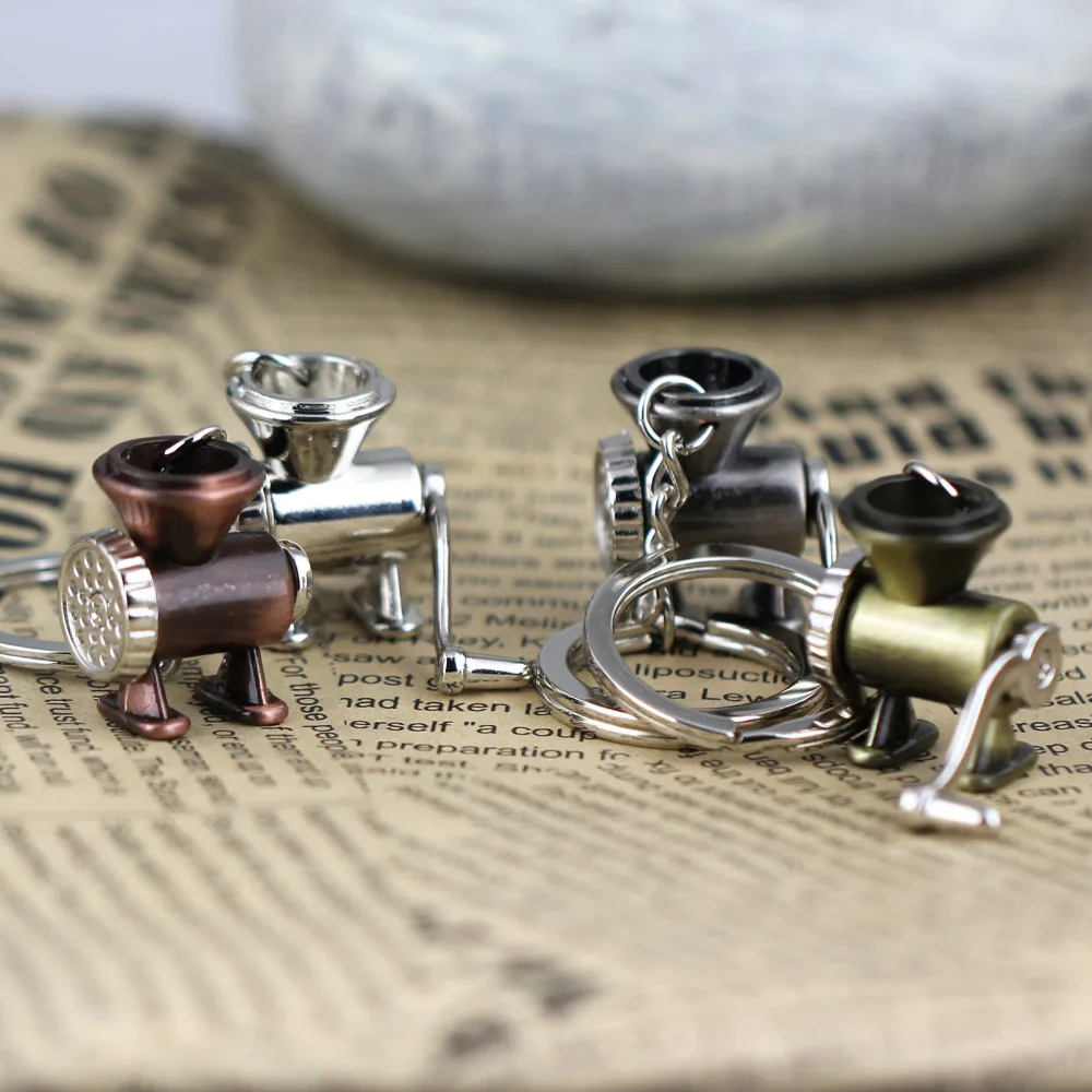 

meat grinder keychain key ring meat mincer mincing machine key chain key holder creative portachiavi chaveiro llaveros hombre