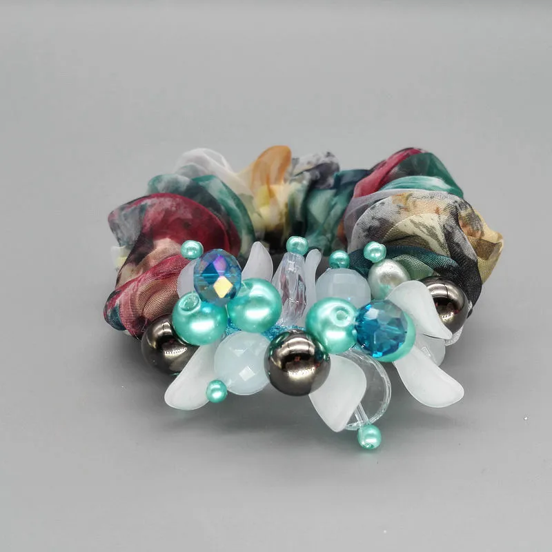 

HQ1 2017 New fashion Colorful Hair ring Crystal multicolored Elastic hair bands children girls hair Circle Accessories Headwear
