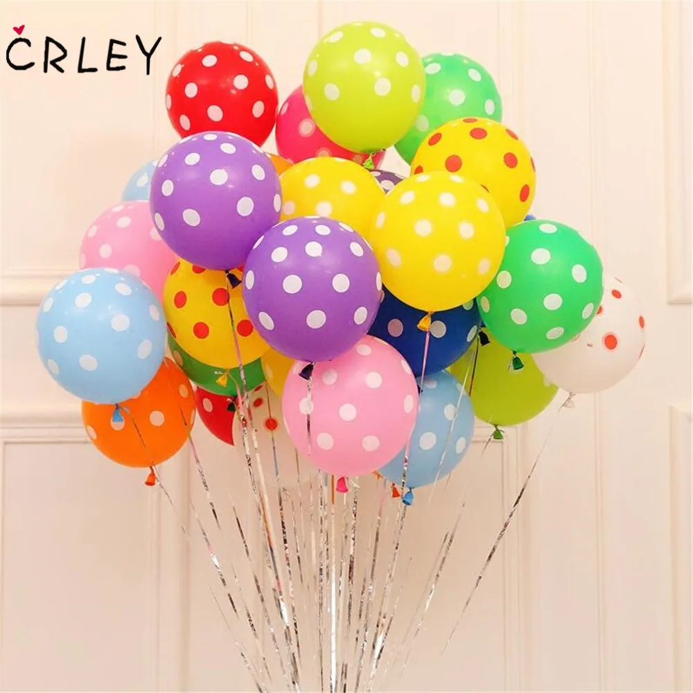 Crley 5 шт. 12 дюймов латексные шары Красочные точка шар Детская душа Свадьба День