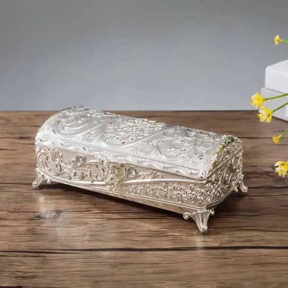 Новое поступление! Свадебная подарочная коробка, металлический чехол для ювелирных изделий из цинкового сплава, коробки для безделушек, цветочная резная подарочная посылка