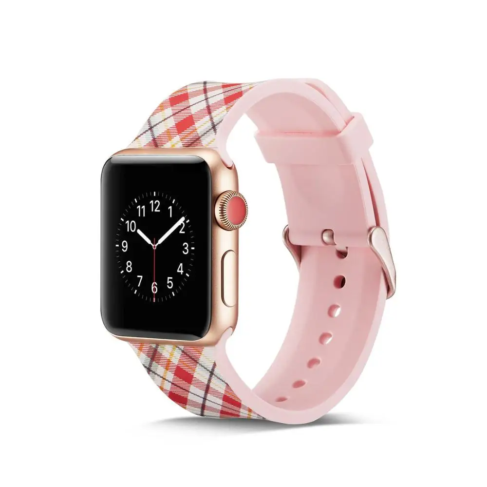 

Graffiti Style Silicone Soft Band For Apple Watch 1 2 3 4 Strap 38mm 40mm 42mm 44mm Band SmartWatch Sports Silicone Wristband