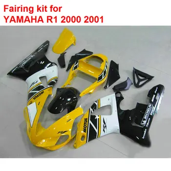 

Aftermarket body parts for YAMAHA fairings R1 2000 2001 yellow black white fairings set YZF R1 00 01 MM80