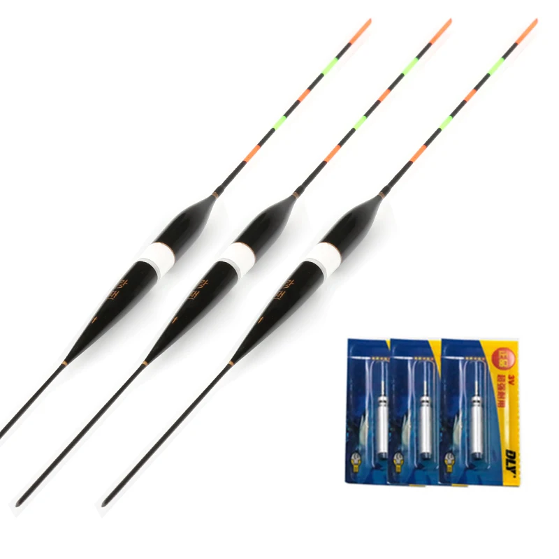 

3pcs/set LED Electric Fishing Float Night Light + Battery Deep Water Float Fishing Tackle Bobber Fishing Gear