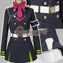 Serafín de Finales Shinoa hiiragi Cosplay Traje de Carnaval Para Adultos Uniforme Militar Por Encargo CORTAS D0629