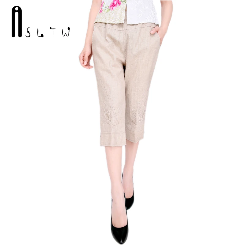 embroidered capris