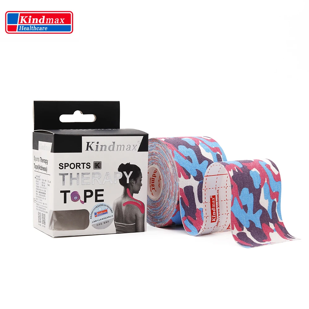 Kindmax شريط لاصق رياضية الرياضة الربط الطائرة الركوع العضلات علم الحركة القطن منع الماء المرشوش 5 m x 5 cm