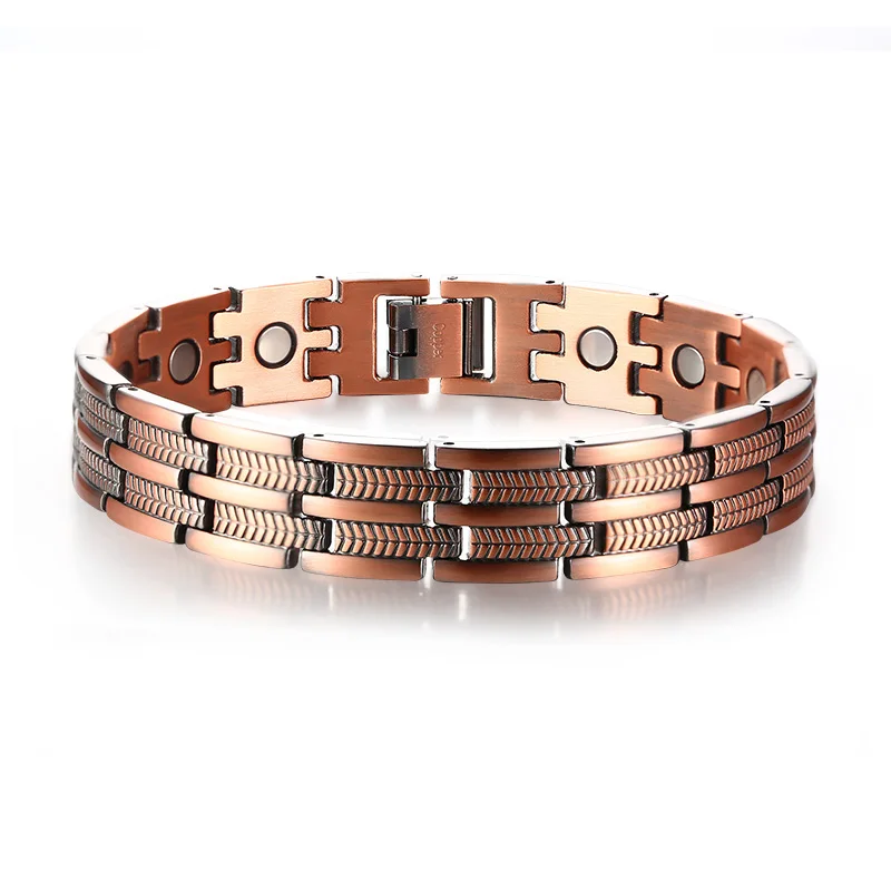Stylish Red Copper Health Magnetic Bracelets for Man Women Arthritis Pain Relief High Quality Bio Energy Strap Bracelet |