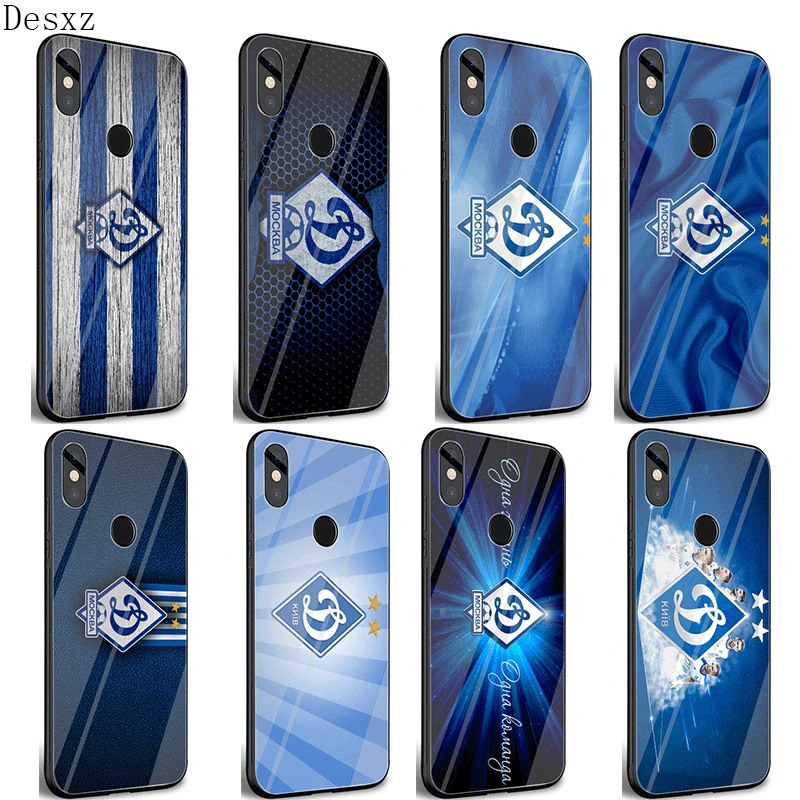 Bag ShellDesxz Glass Phone Case For Xiaomi Mi F1 A1 A2 5X 6X Redmi Note 5 6 7 Pro 6A 4X Cover Moscow Soccer Logo