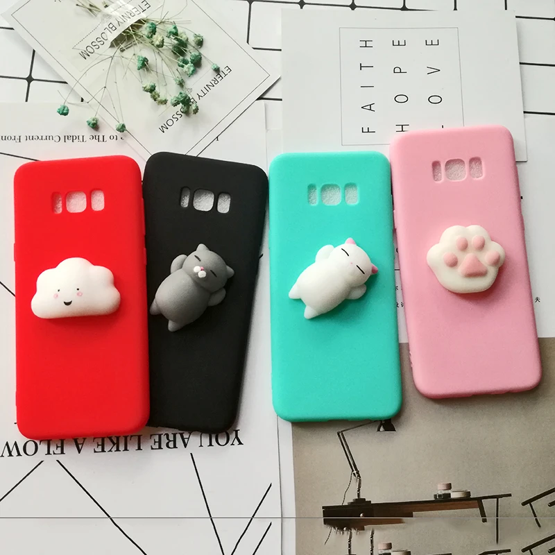 3d Squishy Cat Silicon TPU Soft Cases For Samsung Galaxy S8 S9 plus S7 S6 J3 J5 J7 2017 j510 J710 j310 A6 Candy Back phone Cover (30)