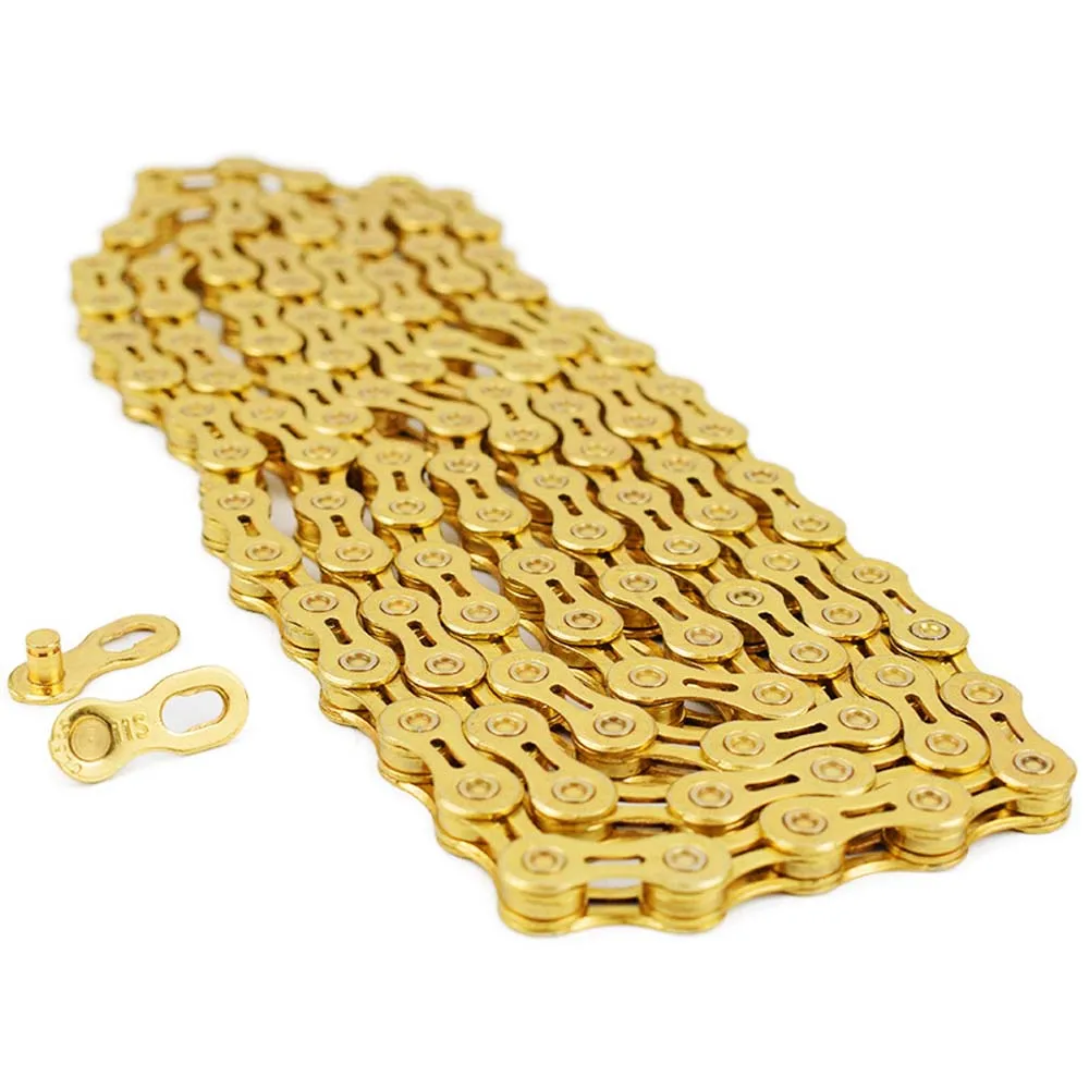 MTB Bicycle Chain 8 9 10 11 Speed Road Bike Full Hollow Chain Mountain Bike Half Hollow Chain Golden Silver Colour VG Sports