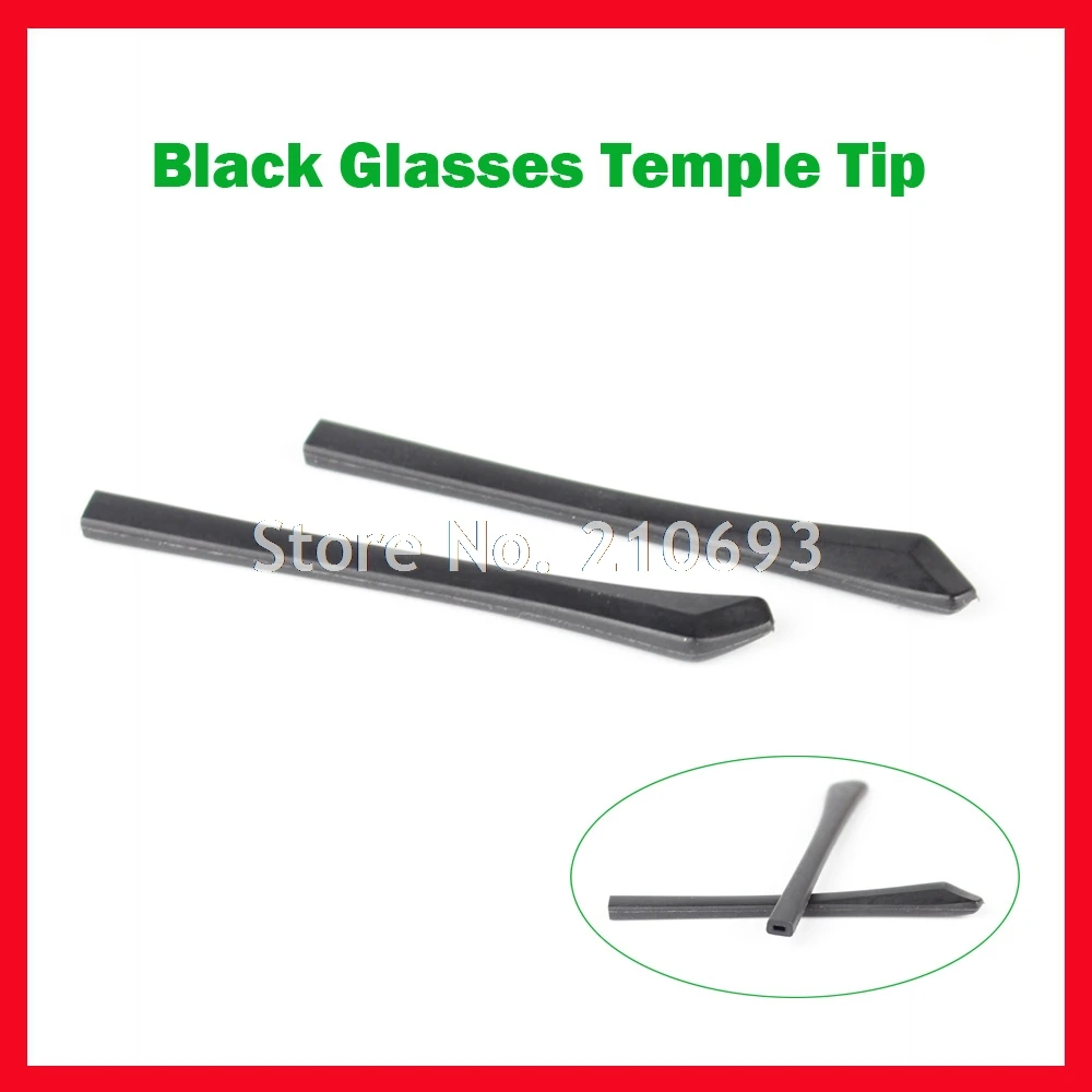 

Free Shipping Retail ET-012 Anti Slip Black Eyeglasses Glasses Temple Tips Accessories For Optical Frame Temples square hole