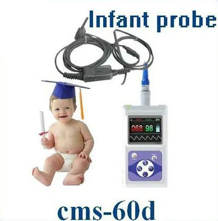 

Kids Infant Handheld Oximeter CMS 60D Pulse SPO2 Baby Heart Rate Monitor Children Pulse-OX Probe