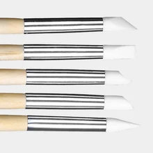 5 pçs nova arte do prego silicone cabeça escova ferramenta de manicure escultura oca gravura em relevo modelagem caneta de borracha prego shaper j19(China)