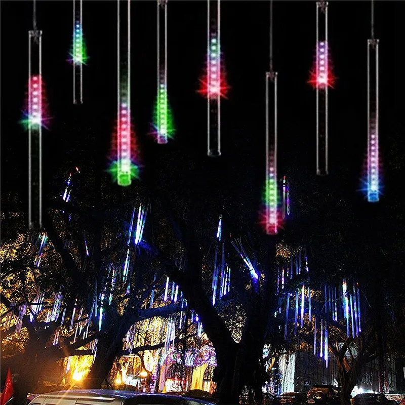 Adeeing многоцветный 30 см метеоритный дождь трубы декоративные светодиодные наружные гирлянды Фея Рождественская елка Luci Natalizie Navidad