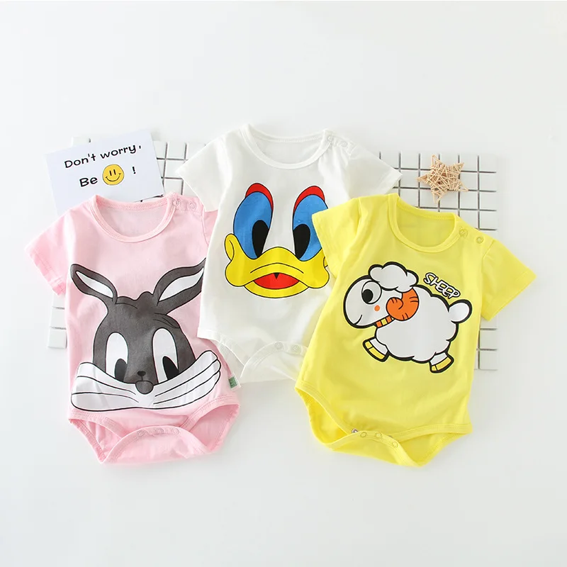 

Summer Short Sleeve Baby Bodysuits Cute Cartoon Sheep Baby Clothing Rompers